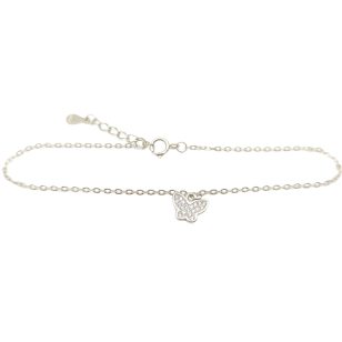 Silver bracelet with butterfly pendant