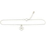 Silver bracelet with four-leaf clover pendant