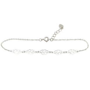 Silver bracelet with leaf motifs