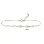 Silver bracelet with leaf motifs