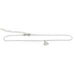 Silver anklet with lotus flower pendant