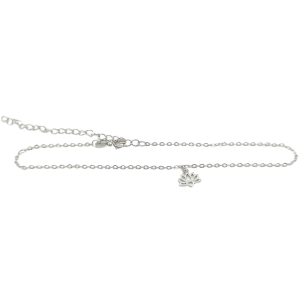 Silver anklet with lotus flower pendant