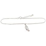 Silver bracelet with leaf pendant