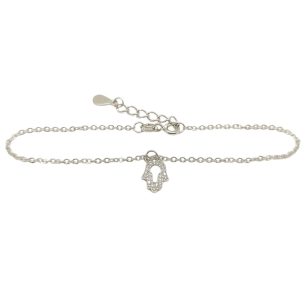 Silver bracelet with Hamza's hand pendant