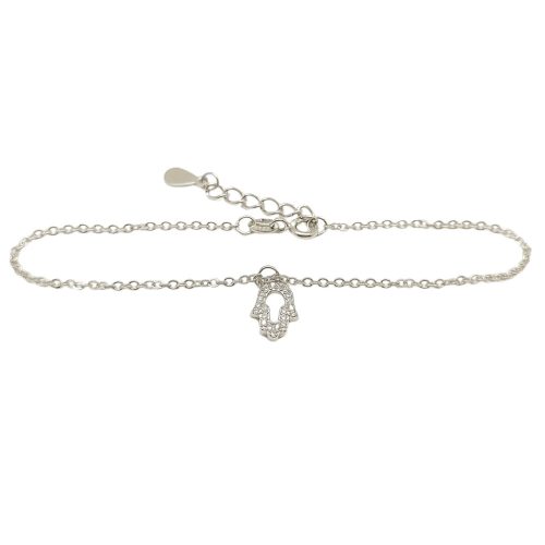 Silver bracelet with Hamza's hand pendant