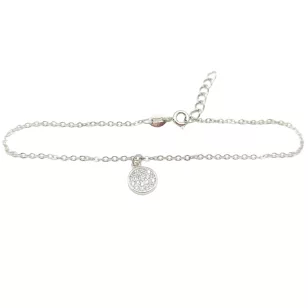 Silver bracelet with circle pendant