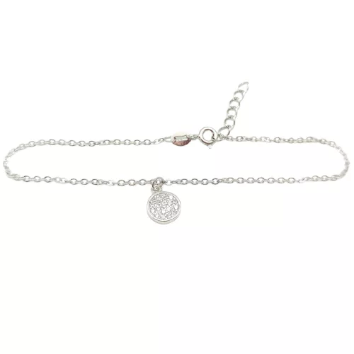 Silver bracelet with circle pendant
