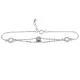 Silver chain bracelet with zirconia pendants