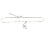 Silver fine bracelet with butterfly pendant
