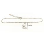 Silver fine bracelet with butterfly pendant