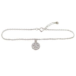 Silver bracelet with snowflake pattern