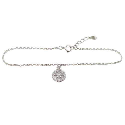 Silver bracelet with snowflake pattern