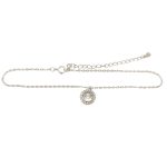 Silver anklet with zirconia charm