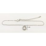 Silver anklet with zirconia charm