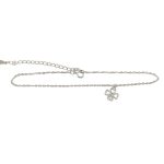 Silver anklet with four-leaf clover
