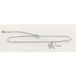 Silver anklet with four-leaf clover