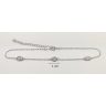 Silver anklet with 3 zirconia stones