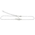 Silver anklet with angel wing decoration