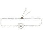 Silver bracelet with compass pendant