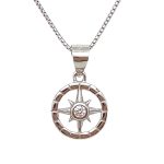Silver compass pendant 