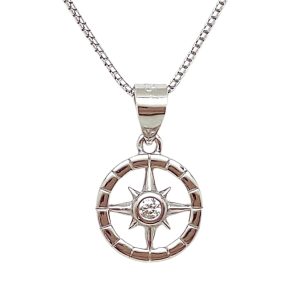 Silver compass pendant 