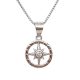 Silver compass pendant 