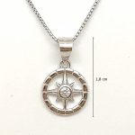 Silver compass pendant 