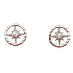 Stud earrings with compass design