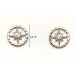 Stud earrings with compass design