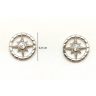 Stud earrings with compass design