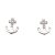 Stud silver earrings anchor