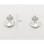 Stud silver earrings anchor