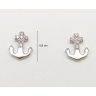 Stud silver earrings anchor