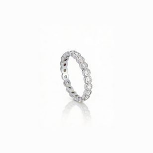 Silver Infinity ring with stones all around