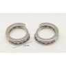 Silver small hoop earrings with colorful zirconia stones