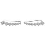Silver stud earrings with zirconia stones