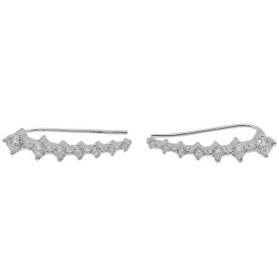 Silver stud earrings with zirconia stones