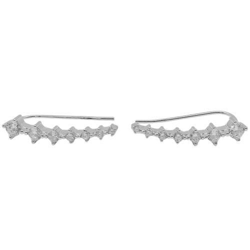 Silver stud earrings with zirconia stones