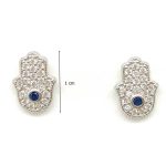 Silver Hamza Hand Stud earrings