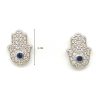 Silver Hamza Hand Stud earrings