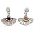 Silver fan-shaped stud earrings