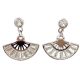 Silver fan-shaped stud earrings