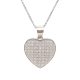 Silver heart pendant covered in zirconia