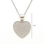 Silver heart pendant covered in zirconia