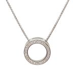 Silver loop pendant with zirconia