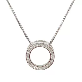 Silver loop pendant with zirconia