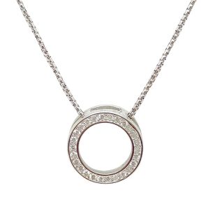 Silver loop pendant with zirconia