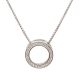Silver loop pendant with zirconia