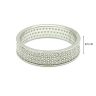 Eternity silver ring with three rows of zirconia stones