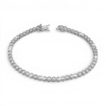 Silver tennis bracelet with sparkling zirconia stones